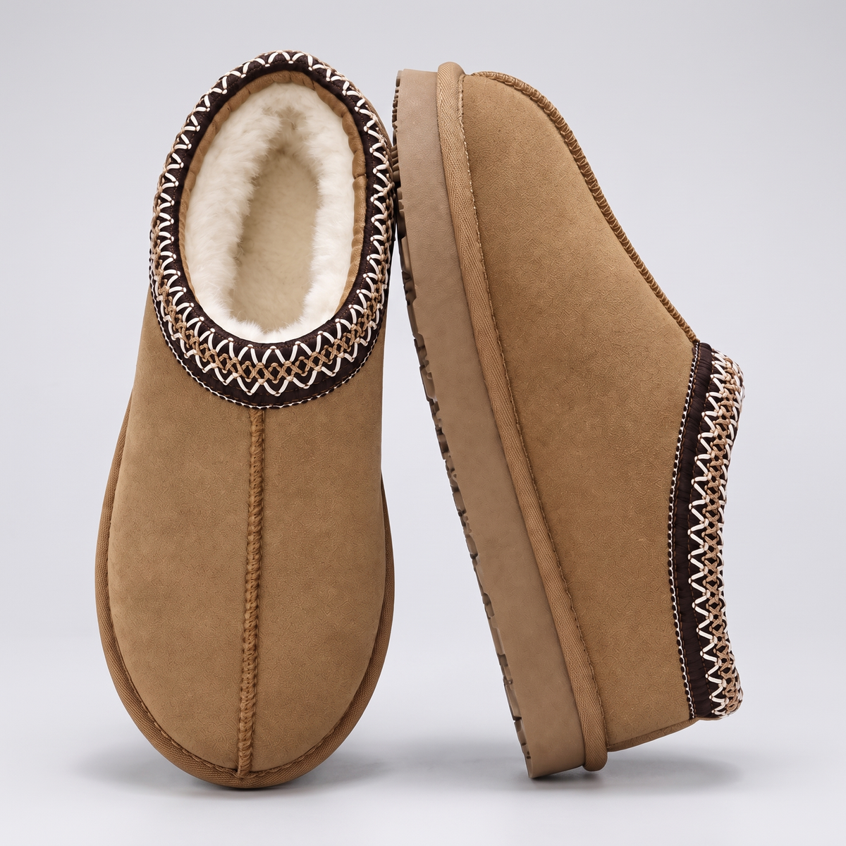 Fur-Lined Winter Slippers
