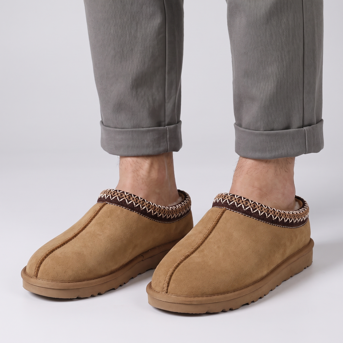 Fur-Lined Winter Slippers