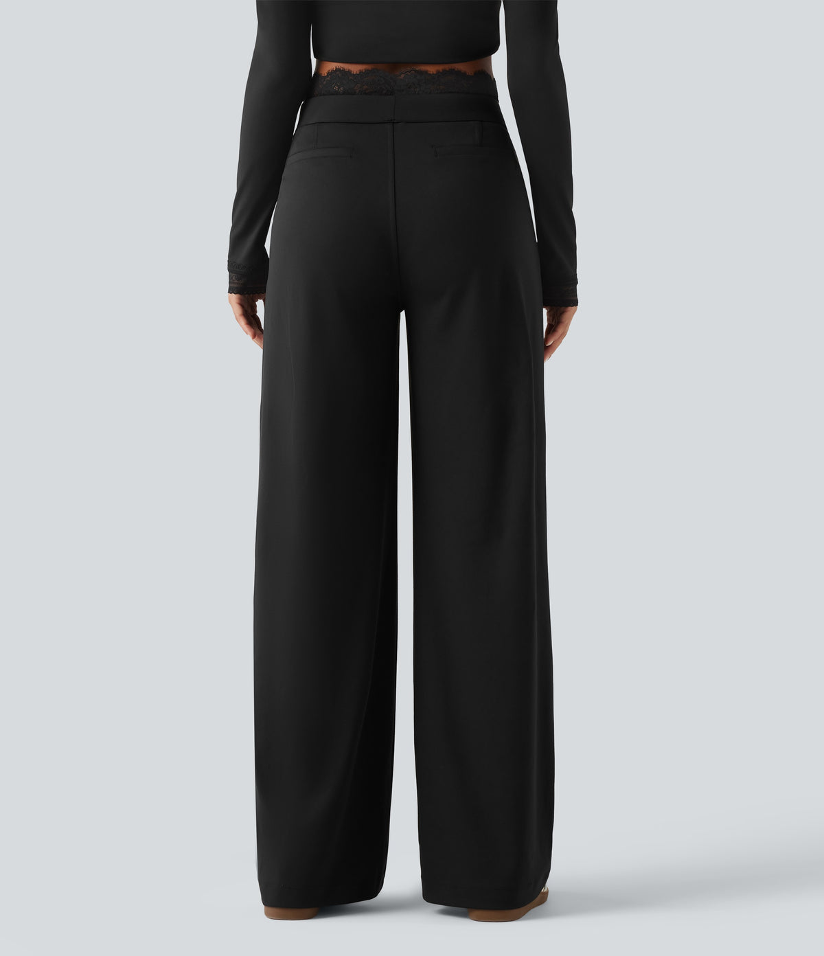 High-Rise Straight-Leg Office Pants