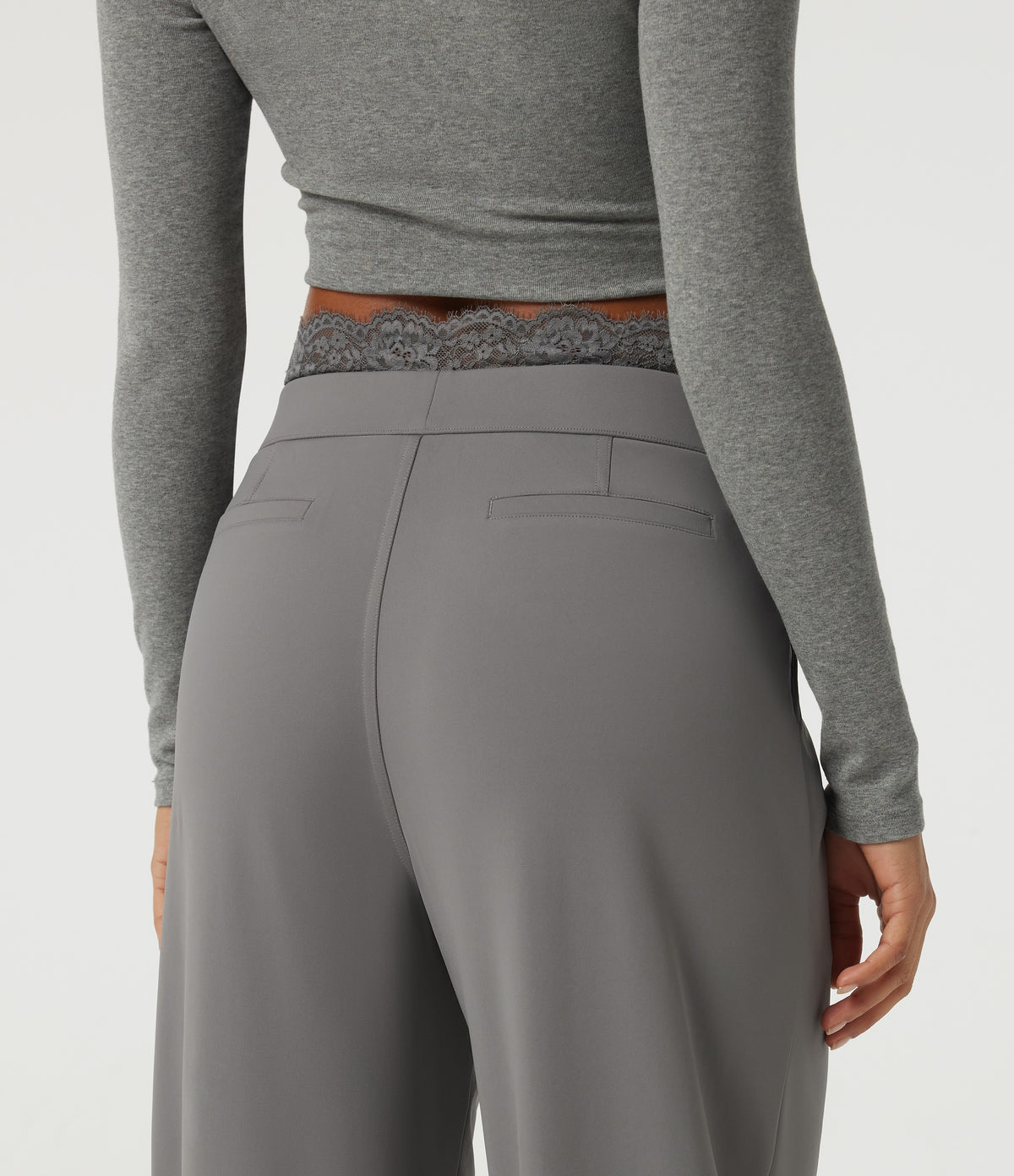High-Rise Straight-Leg Office Pants